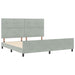 Pat cu arcuri cu headboard Gri deschis 200 x 200 cm Catifea - WALTI WALTI