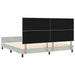 Pat cu arcuri cu headboard Gri deschis 200 x 200 cm Catifea - WALTI WALTI