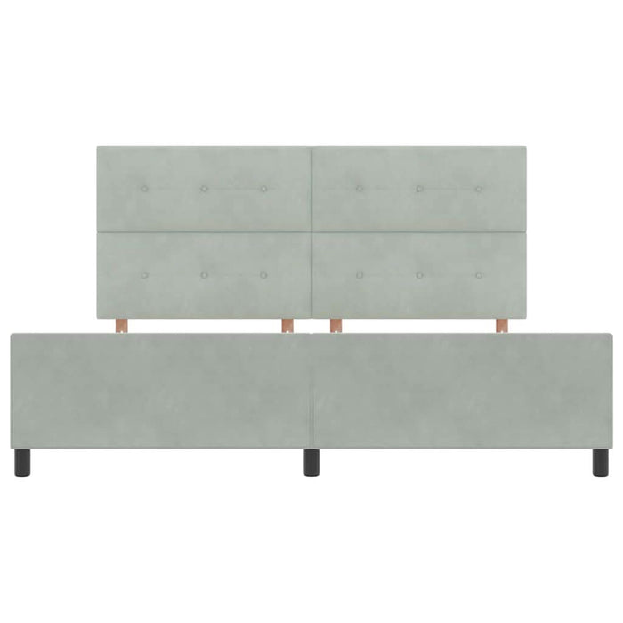 Pat cu arcuri cu headboard Gri deschis 200 x 200 cm Catifea - WALTI WALTI