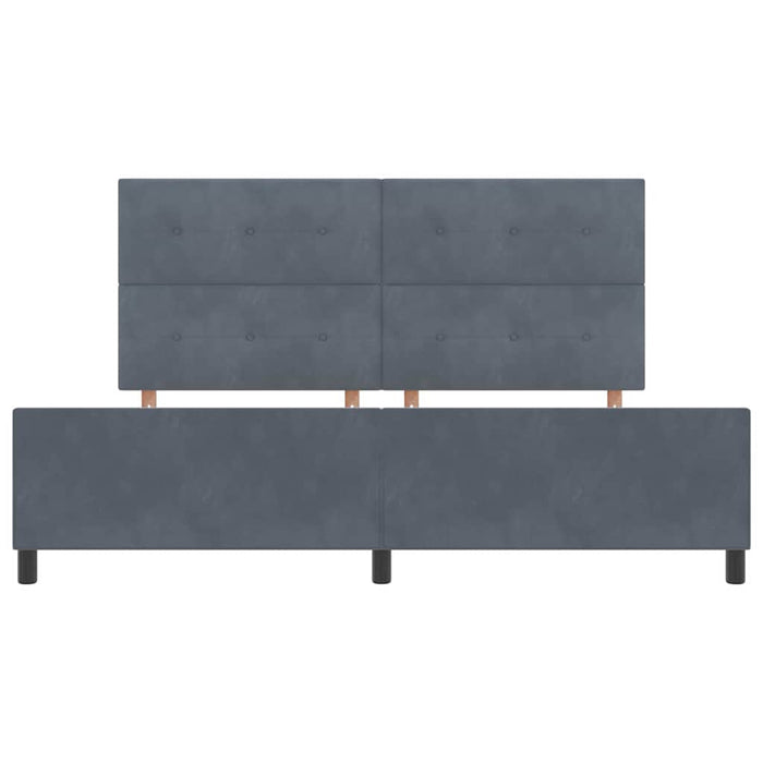 Pat cu arcuri cu headboard Gri închis 200 x 200 cm Catifea - WALTI WALTI