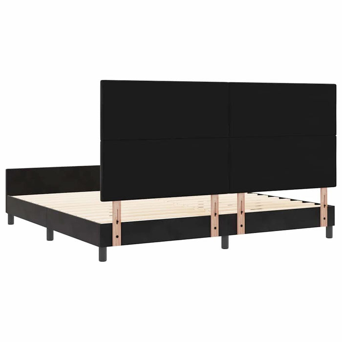 Pat cu arcuri cu headboard Negru 200 x 200 cm Catifea - WALTI WALTI