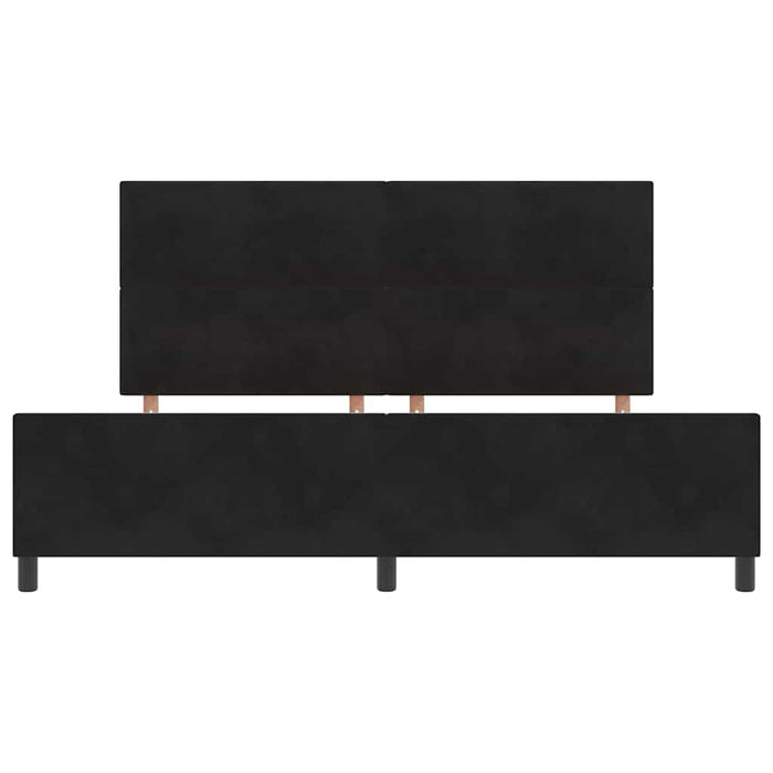 Pat cu arcuri cu headboard Negru 200 x 200 cm Catifea - WALTI WALTI