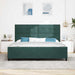 Pat cu arcuri cu headboard Verde închis 200 x 200 cm Catifea - WALTI WALTI
