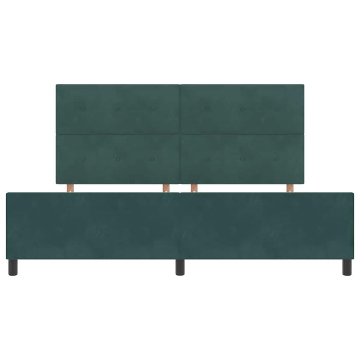 Pat cu arcuri cu headboard Verde închis 200 x 200 cm Catifea - WALTI WALTI