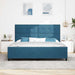 Pat cu arcuri cu headboard Albastru închis 200 x 200 cm Catifea - WALTI WALTI