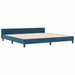 Pat cu arcuri cu headboard Albastru închis 200 x 200 cm Catifea - WALTI WALTI