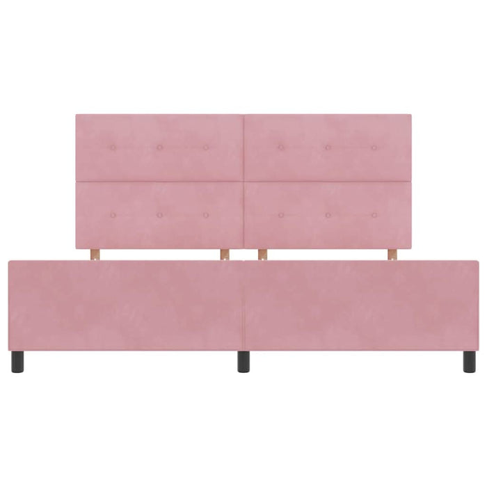Pat cu arcuri cu headboard Roz 200 x 200 cm Catifea - WALTI WALTI