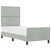 Pat cu arcuri cu headboard Gri deschis 80 x 200 cm Catifea - WALTI WALTI