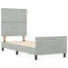 Pat cu arcuri cu headboard Gri deschis 80 x 200 cm Catifea - WALTI WALTI