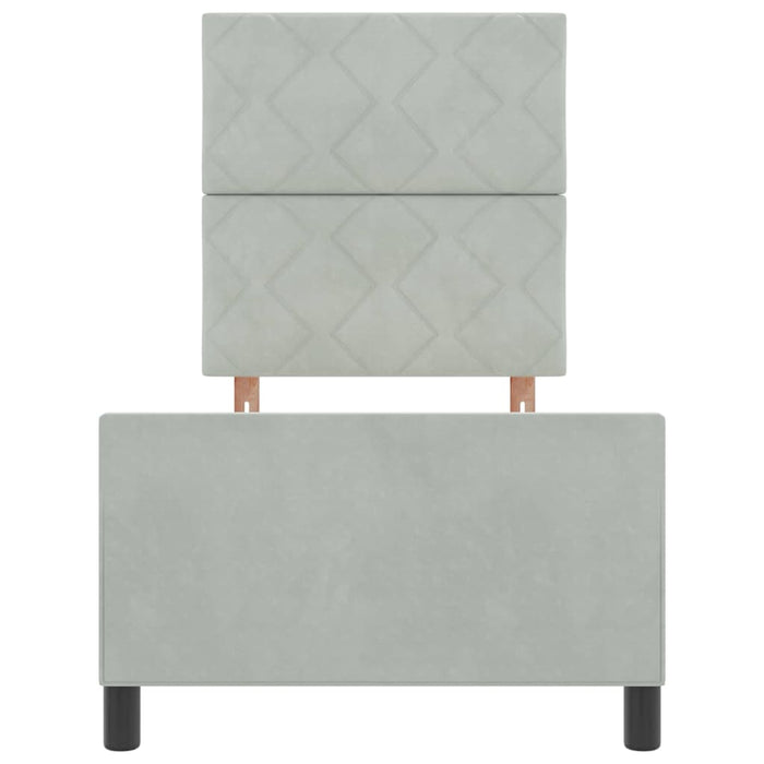 Pat cu arcuri cu headboard Gri deschis 80 x 200 cm Catifea - WALTI WALTI