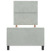 Pat cu arcuri cu headboard Gri deschis 80 x 200 cm Catifea - WALTI WALTI
