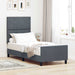 Pat cu arcuri cu headboard Gri închis 80 x 200 cm Catifea - WALTI WALTI