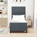 Pat cu arcuri cu headboard Gri închis 80 x 200 cm Catifea - WALTI WALTI