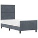 Pat cu arcuri cu headboard Gri închis 80 x 200 cm Catifea - WALTI WALTI
