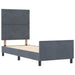 Pat cu arcuri cu headboard Gri închis 80 x 200 cm Catifea - WALTI WALTI