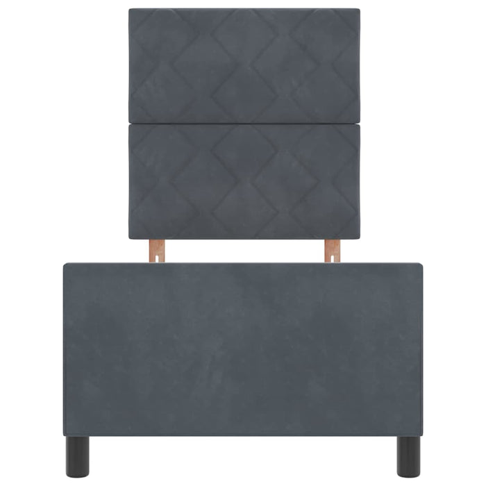 Pat cu arcuri cu headboard Gri închis 80 x 200 cm Catifea - WALTI WALTI