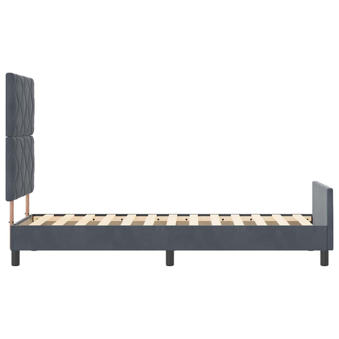 Pat cu arcuri cu headboard Gri închis 80 x 200 cm Catifea - WALTI WALTI