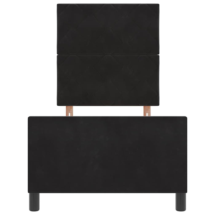 Pat cu arcuri cu headboard Negru 80 x 200 cm Catifea WALTI