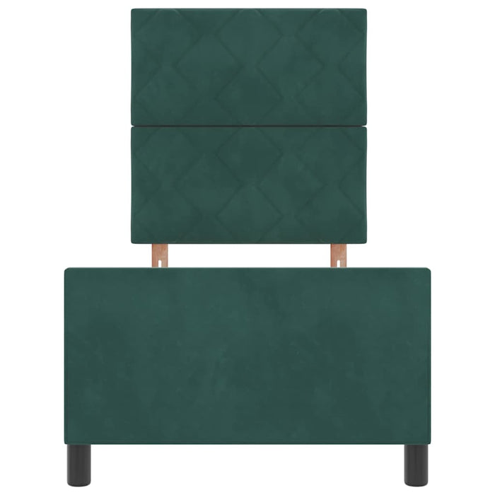 Pat cu arcuri cu headboard Verde închis 80 x 200 cm Catifea - WALTI WALTI