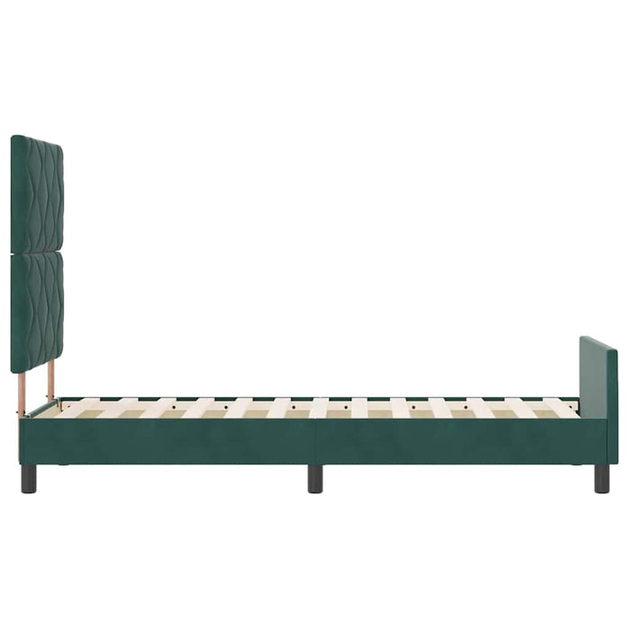 Pat cu arcuri cu headboard Verde închis 80 x 200 cm Catifea - WALTI WALTI