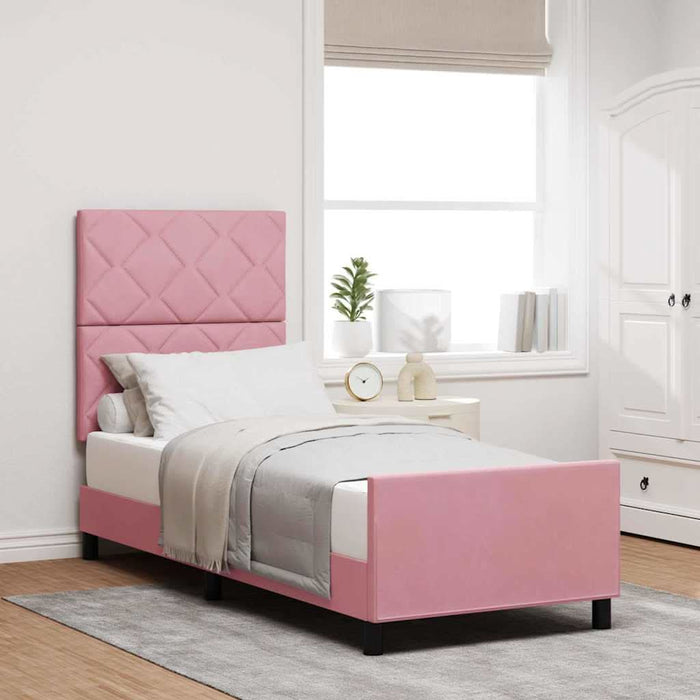 Cadru de pat cu headboard Roz 80 x 200 cm Catifea - WALTI WALTI