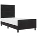 Pat cu arcuri cu headboard Negru 90 x 190 cm Catifea - WALTI WALTI