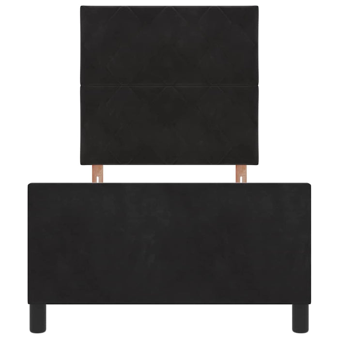 Pat cu arcuri cu headboard Negru 90 x 190 cm Catifea - WALTI WALTI
