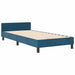 Cadru de pat cu headboard Albastru închis 90 x 190 cm Catifea - WALTI WALTI