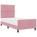 Pat cu arcuri cu headboard Roz 90 x 190 cm Catifea - WALTI WALTI