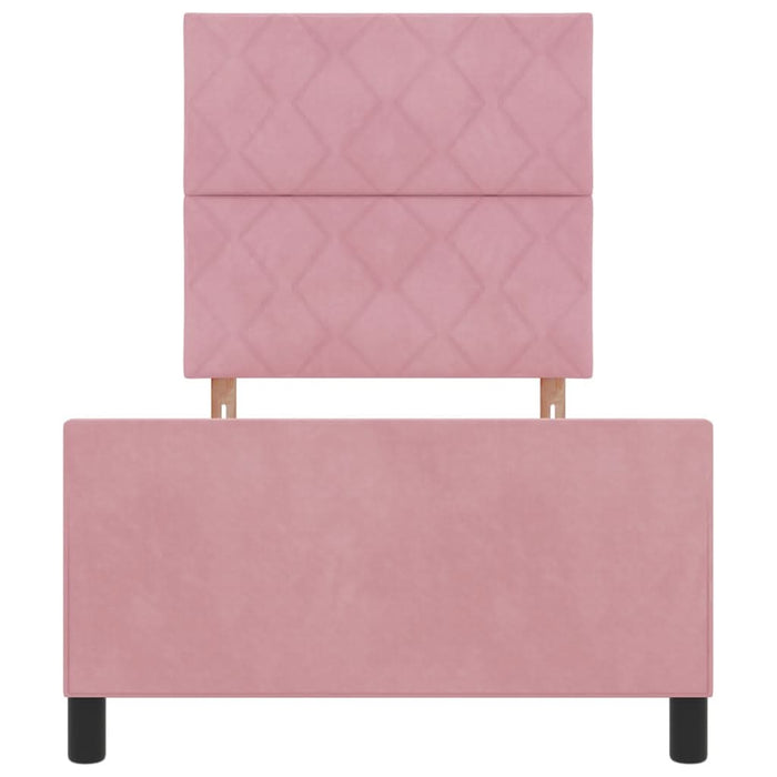 Pat cu arcuri cu headboard Roz 90 x 190 cm Catifea - WALTI WALTI