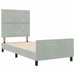 Pat cu arcuri cu headboard Gri deschis 90 x 200 cm Catifea - WALTI WALTI