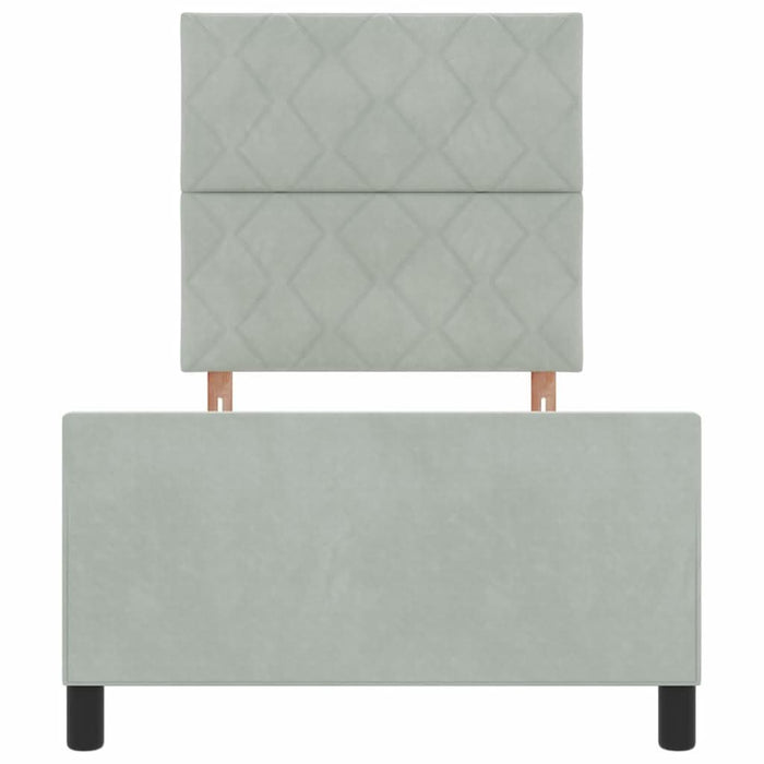 Pat cu arcuri cu headboard Gri deschis 90 x 200 cm Catifea - WALTI WALTI