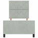 Pat cu arcuri cu headboard Gri deschis 90 x 200 cm Catifea - WALTI WALTI