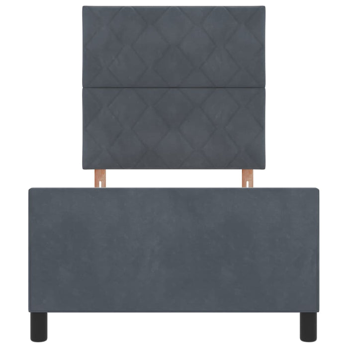 Pat cu arcuri cu headboard Gri închis 90 x 200 cm Catifea WALTI