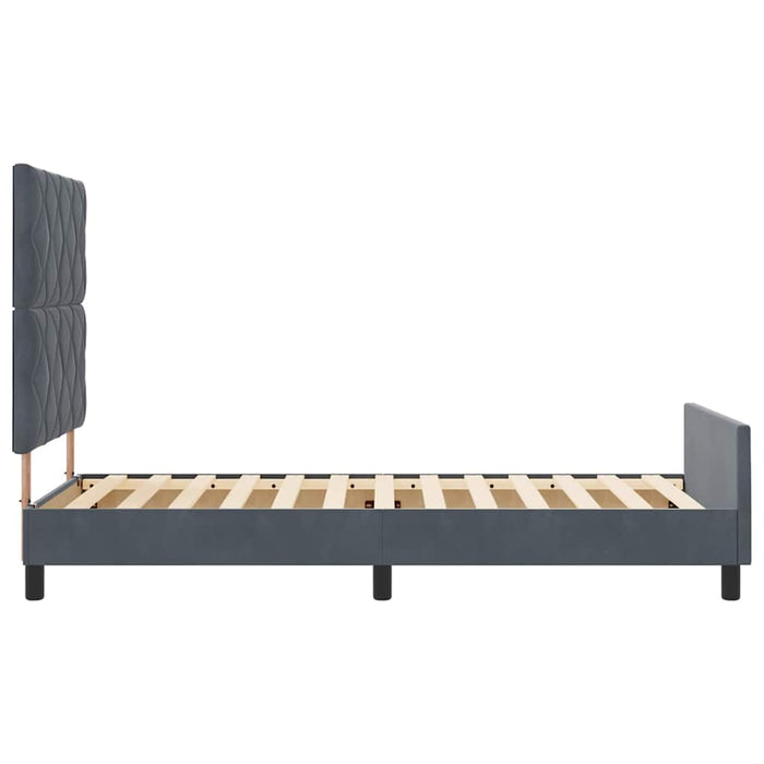Pat cu arcuri cu headboard Gri închis 90 x 200 cm Catifea WALTI