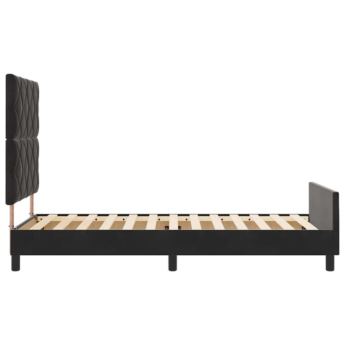 Pat cu arcuri cu headboard Negru 90 x 200 cm Catifea WALTI