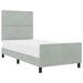 Pat cu arcuri cu headboard Gri deschis 100 x 200 cm Catifea - WALTI WALTI