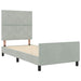Pat cu arcuri cu headboard Gri deschis 100 x 200 cm Catifea - WALTI WALTI