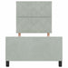 Pat cu arcuri cu headboard Gri deschis 100 x 200 cm Catifea - WALTI WALTI