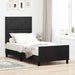 Pat cu arcuri cu headboard Negru 100 x 200 cm Catifea - WALTI WALTI