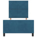 Pat cu arcuri cu headboard Albastru închis 100 x 200 cm Catifea - WALTI WALTI