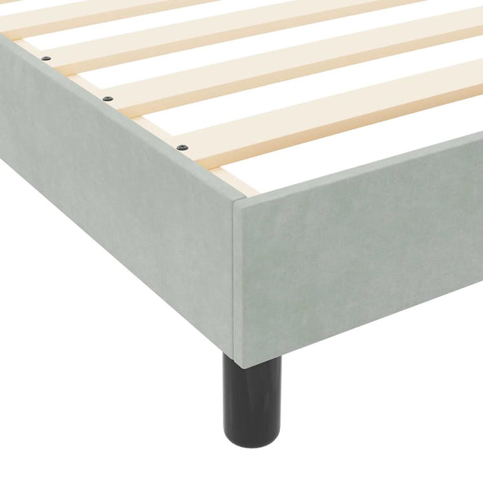 Pat cu arcuri cu headboard Gri deschis 120 x 190 cm Catifea WALTI
