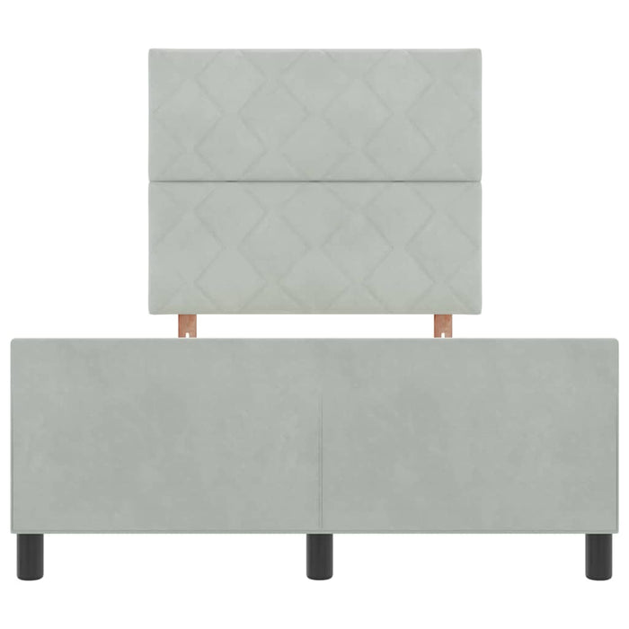 Pat cu arcuri cu headboard Gri deschis 120 x 190 cm Catifea WALTI