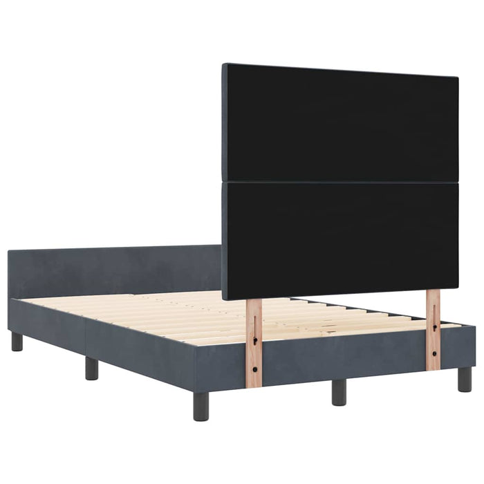 Pat cu arcuri cu headboard Gri închis 120 x 190 cm Catifea WALTI