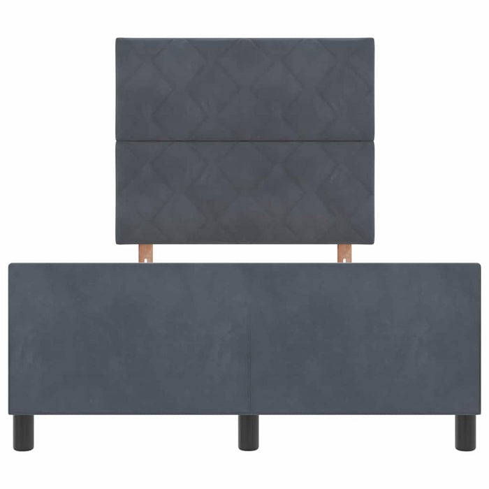 Pat cu arcuri cu headboard Gri închis 120 x 190 cm Catifea WALTI