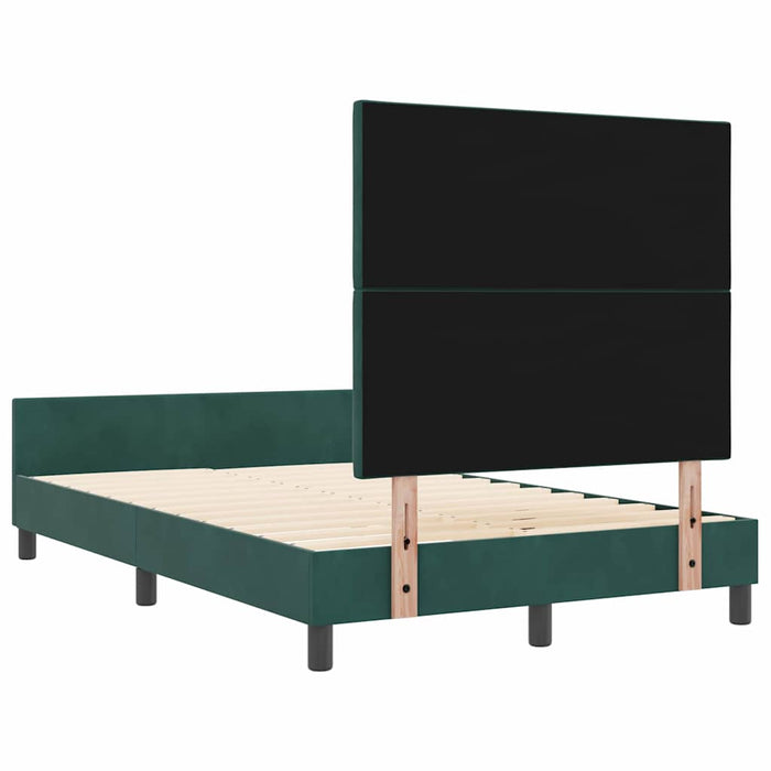 Pat cu arcuri cu headboard Verde închis 120 x 190 cm Catifea WALTI