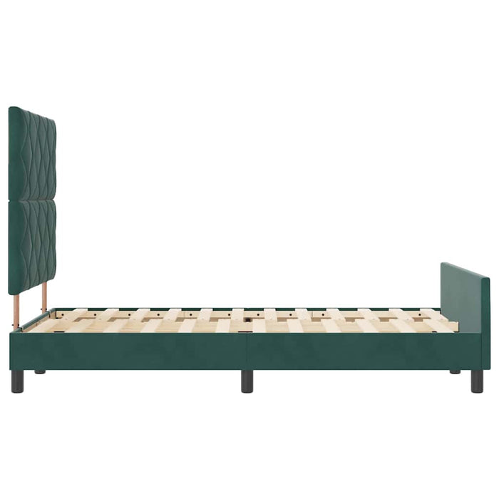Pat cu arcuri cu headboard Verde închis 120 x 190 cm Catifea WALTI