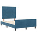 Pat cu arcuri cu headboard Albastru închis 120 x 190 cm Catifea - WALTI WALTI
