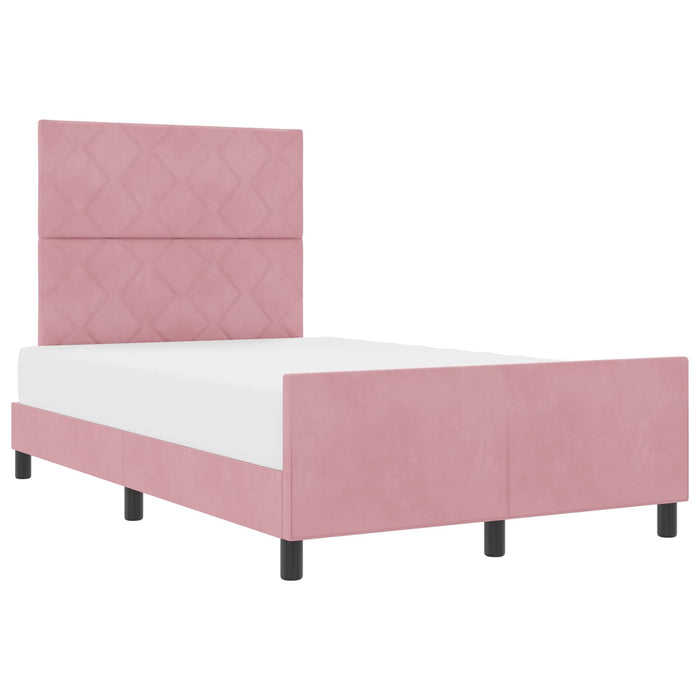 Pat cu arcuri cu headboard Roz 120 x 190 cm Catifea - WALTI WALTI