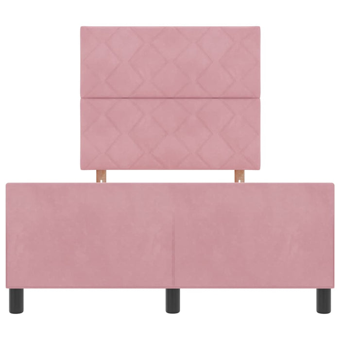 Pat cu arcuri cu headboard Roz 120 x 190 cm Catifea - WALTI WALTI